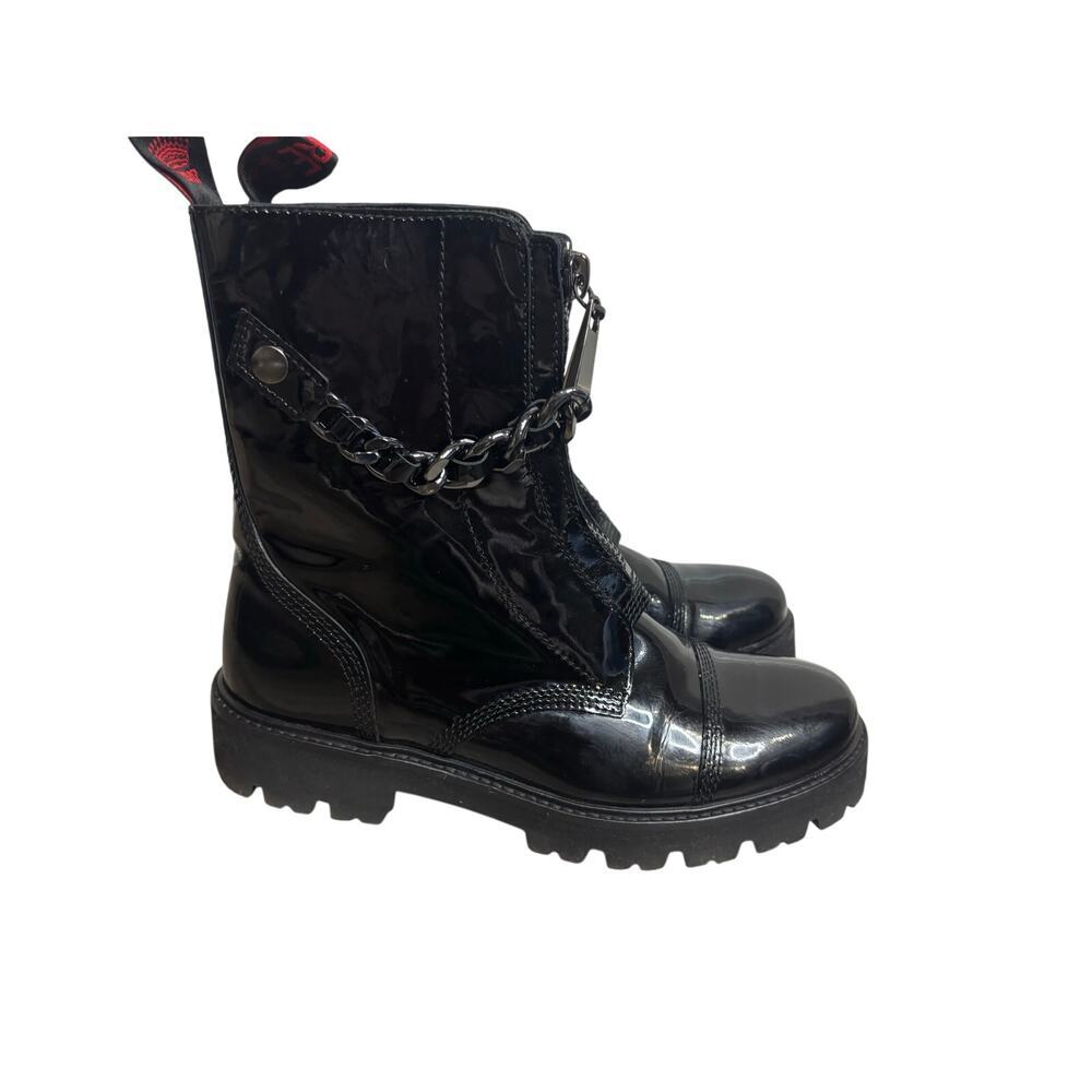 Voltaire Black Patent Leather Combat Boots SZ 40 EU / 9–9.5 US